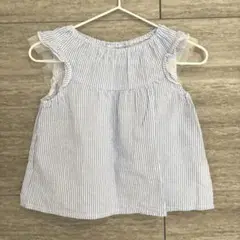 ストライプ柄フリル袖タンクトップ 90