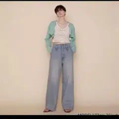 searoomlynn ハイウエストLOOSEデニムトラウザー25inch searoomlynn ハイウエストLOOSEデニムトラウザー