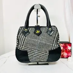 【美品】ヴィヴィアンウエストウッド ツィード ハンドバッグ オーブボタン 希少
