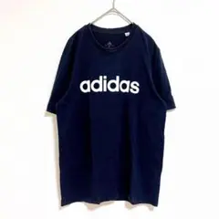 アディダス　Tシャツ　L ブラック　黒　ロゴ　刺繍　綿　100％ スポーツ