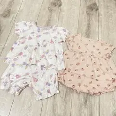【2枚セット】パジャマ　90 半袖　夏　ルームウェア　苺　アイス
