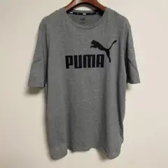 PUMA プーマ グレー Tシャツ 半袖 ロゴ入り XXL