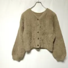 SALON ADAM ET ROPE'　シャギーニットカーディガン　FREE