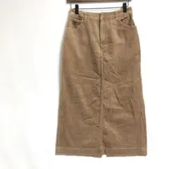 ⭐️美品ローリーズファーム(M)コーデュロイミモレロングスカートコットンベージュ