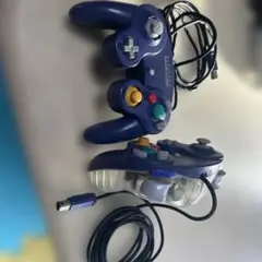 スマブラにて動作確認済み　ゲームキューブコントローラー2個　パープル　スケルトン