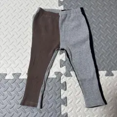 ブリーズ⭐︎サイズ90リブ編みパンツ ブラウン・グレーブルー