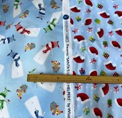 USAコットン クリスマス プリント ２柄セット 生地 各50cm