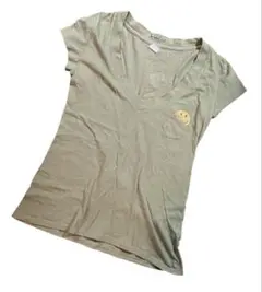 90s スマイル　ビンテージ tシャツ　レディス　Vネック　サイズF