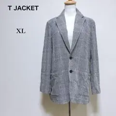 【ティージャケット】美品 グレンチェック テーラードジャケット ブレイド XL