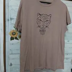 ワンダータイガー プリント 半袖Tシャツ ベージュ4L