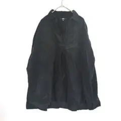 【ユニクロ】スキッパーシャツ　コーデュロイ　長袖　Lサイズ　タック　グリーン