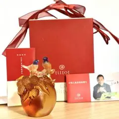 琉園　Tittot　チャイニーズクリスタル【外箱あり/未使用】 琉園 Tittot チャイニーズクリスタル 鳥 ガラスアート 置物