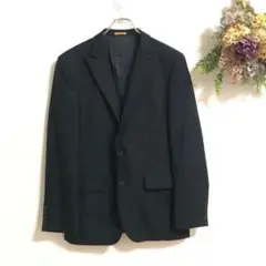 【良品】TAKEO KIKUCHI ストライプ テーラードジャケット 黒b880