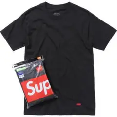 【新品】Supreme HanesコラボTシャツ メンズブラック　Lサイズ　1枚