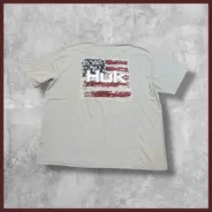 US古着 Huk 両面プリント Tシャツ 半袖 グレー系 XXLサイズ