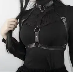 【新品未使用】【夏セール・在庫２個】黒　ハーネスベルト フリーサイズ　ゴスロリ