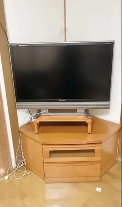 コーナー型木製テレビ台 引き出し付き