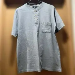 DAKSメンズ半袖ヘンリーネックTシャツＬサイズ 綿100% グレー 日本製