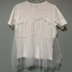 BEAMS HEART / チュール ドッキング Tシャツ
