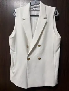 ホワイト ダブルブレスト ベスト