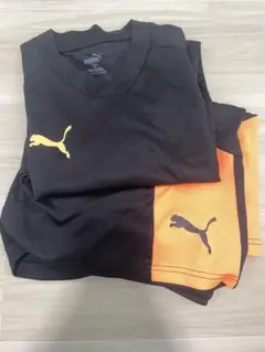 Puma ブラック/オレンジ 半袖ウェア　セットアップXL