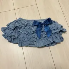 panpantutuフリル付きデニムブルーのパンツ