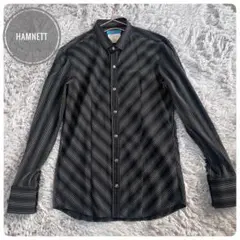 ハムネット　HAMNETT ドレスシャツ　ストライプ　ブラック