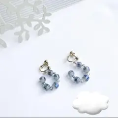 ハンドメイド イヤリング ピアスに見える ゆらゆら リング イヤリング
