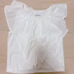 美品✨ZARA フリル付きホワイト半袖シャツ 120サイズ相当