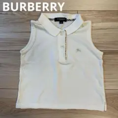 バーバリー　BURBERRY ノースリーブ　ポロシャツ　ホワイト　ポニー刺繍