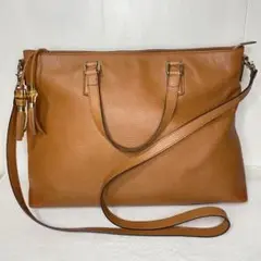 GUCCI グッチ 2wayレザーショルダーバッグ バンブータッセル キャメル