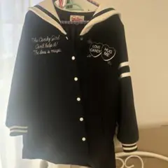 【USED】Candy Stripper 白黒ツートンカラー　袖レザースタジャン 2025年最新】Candy Stripper レディース スタジャンの人気