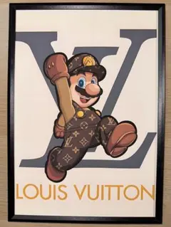 LOUIS VUITTON MARIO パロディアート　額付き