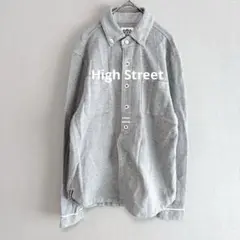 High Street/長袖 シャツ/スナップボタン/ポロシャツ素材/3527