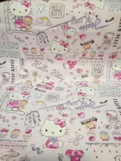 ハローキティ　 プリント生地 ピンク 　116×50㎝　2018年