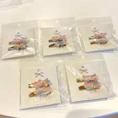 【ハンドメイド】ヘアクリップ ハート スター レインボー セット