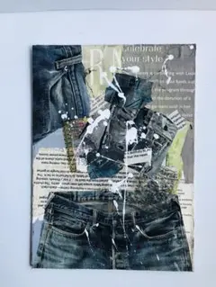 抽象画　コラージュ　アート　原画　キャンバスボード