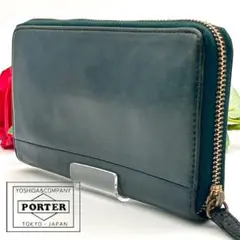 美品 PORTER ポーター 長財布 レザー ラウンドファスナー