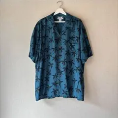 ハワイ直輸入TwoPalmsアロハシャツ [パームツリー/ブルー] 新品XL