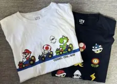 2枚まとめて！　UNIQLO✖️マリオ　キッズ　半袖Tシャツ　白/ネイビー　150
