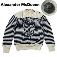Alexander McQueen スカル柄 ボタン ニット セーター