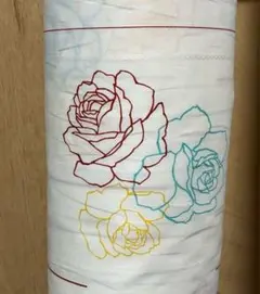 昭和レトロ　バラ刺繍 綿生地