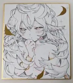 小色紙アナログイラスト「翼と少女」