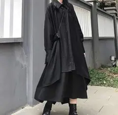 モード系 シャツワンピース ロングシャツ ゴスロリ 大きいサイズ