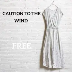 一点ものCAUTIONTOTHEWIND 【FREE】ストライプ オールインワン