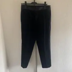 IENAベロアサイドラインパンツ 黒 38