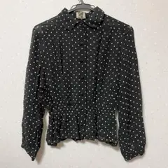vintage ドットブラウス