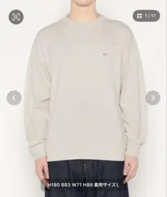 新品dantonロングスリーブスウェットシャツL