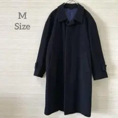 美品✨texco イタリア製生地　カシミヤ混 ロングチェスターコート 紺　XL ElegChic コート チェスターコート ビッグポケットロング