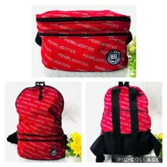 美品✨パーリーゲイツ ウエストバッグ リュックサック 2way 軽量メッシュ 赤